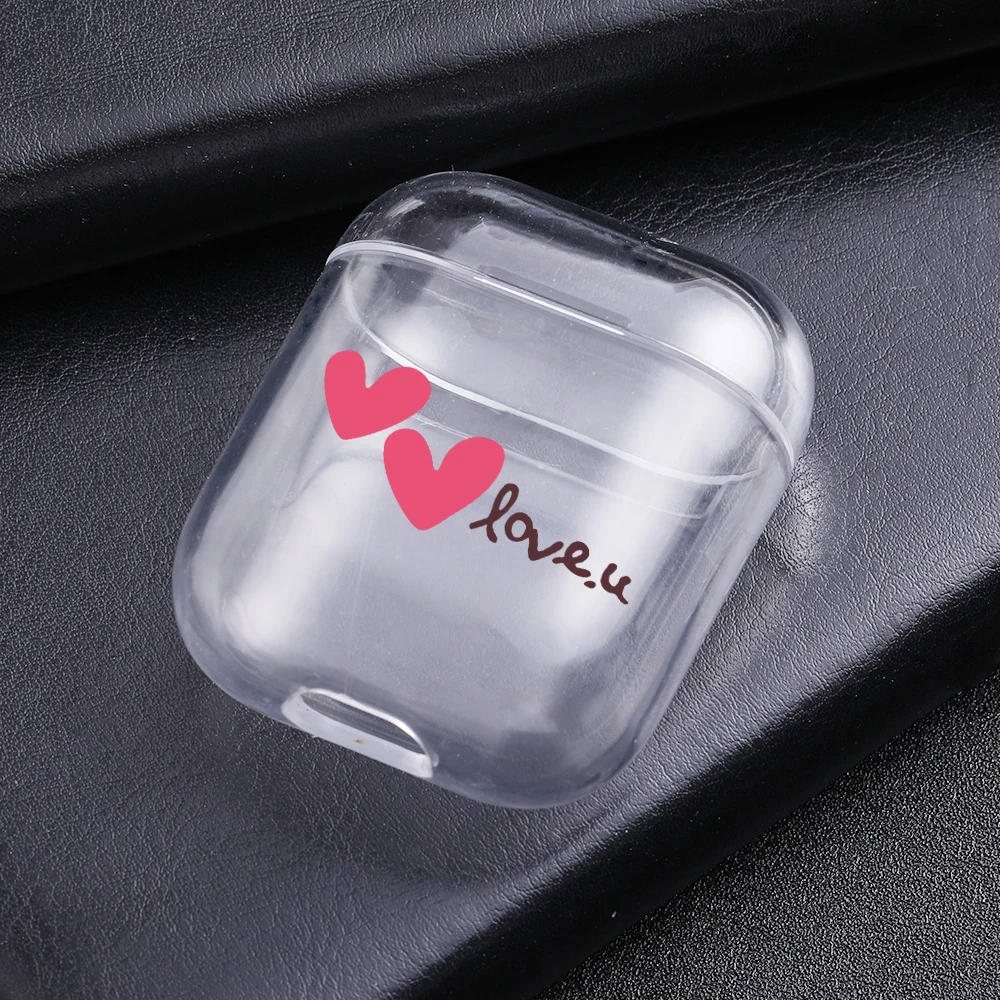 

Cartoon Love heart Bluetooth Wireless Earphone Case For AirPods 1 Protective Cover Accessories For Apple AirPods 2 Charging Box