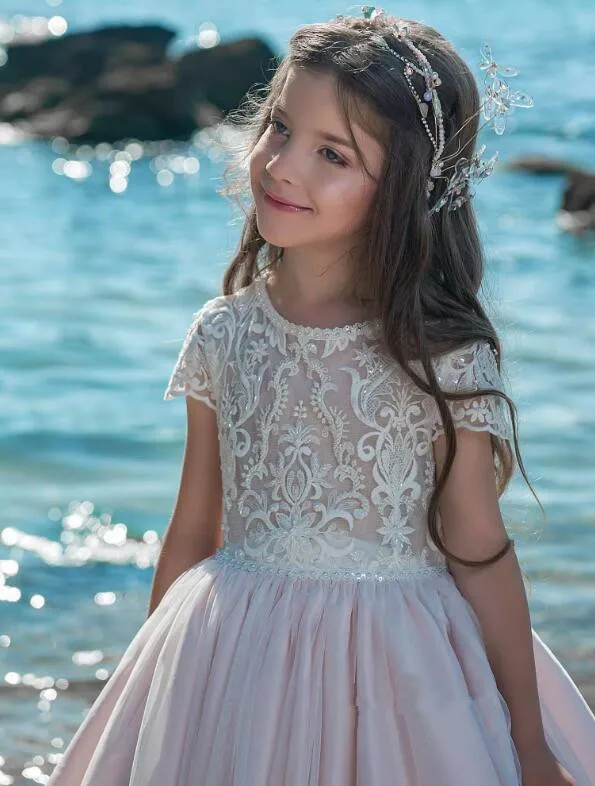 Pink-Flower-Girl-Dresses-For-Summer-Beach-Garden-Weddings-2018-Cap-Sleeves-Sheer-Appliqued-Sequined-Girls