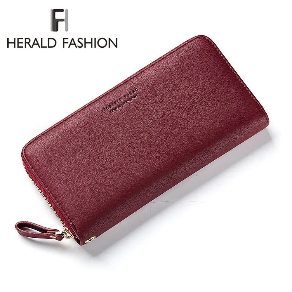 

Herald Fashion Luxury Brand Women Wallets Fashion Hasp Leather Wallet Female Purse Clutch Money Women Wallet Coin Purse