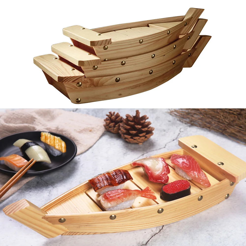 Sashimi поднос для сервировки Суши Лодка холодные блюда посуда тарелка японская кухня деревянный Ресторан ручной работы бар съемный