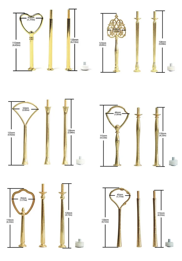 Инструмент кекс Золото Серебро смешанные цвета аксессуар Десерт Металл Свадьба 2 уровня стержни для подставки под торты