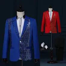 Neue Männer Dünne Beiläufige Verheiratet Hochzeit Anzüge Set Männlichen Pailletten Strass Stickerei Host Abendkleid Abschlussball-partei Bekleidung Bühne Kleid