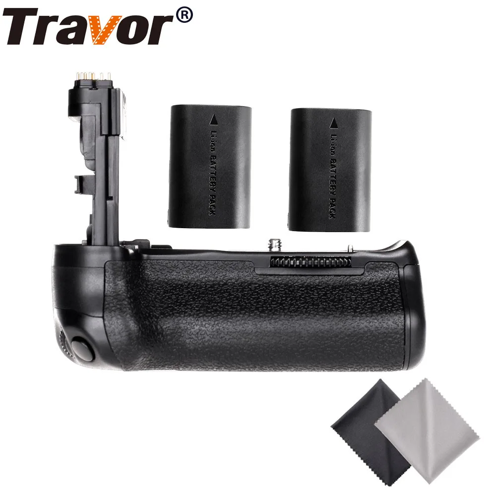 Travor Профессиональная многофункциональная Батарейная ручка для камеры CANON EOS 60D 60Da DSLR как BG-E9+ 2 шт LP-E6 батарея+ 2 шт ткань для объектива