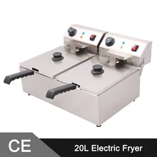 20L Double Tank Comemrcial Electric Deep Fryer Machine/Electric Fryer/Electric Chip Fryers