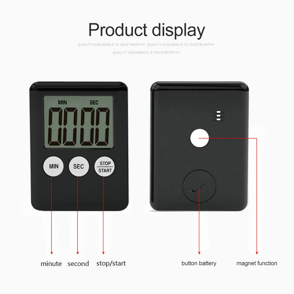 Дропшиппинг супер тонкий lcd цифровой экран кухонный таймер квадратный кухонный будильник прямого и обратного счета магнитные часы Temporizador