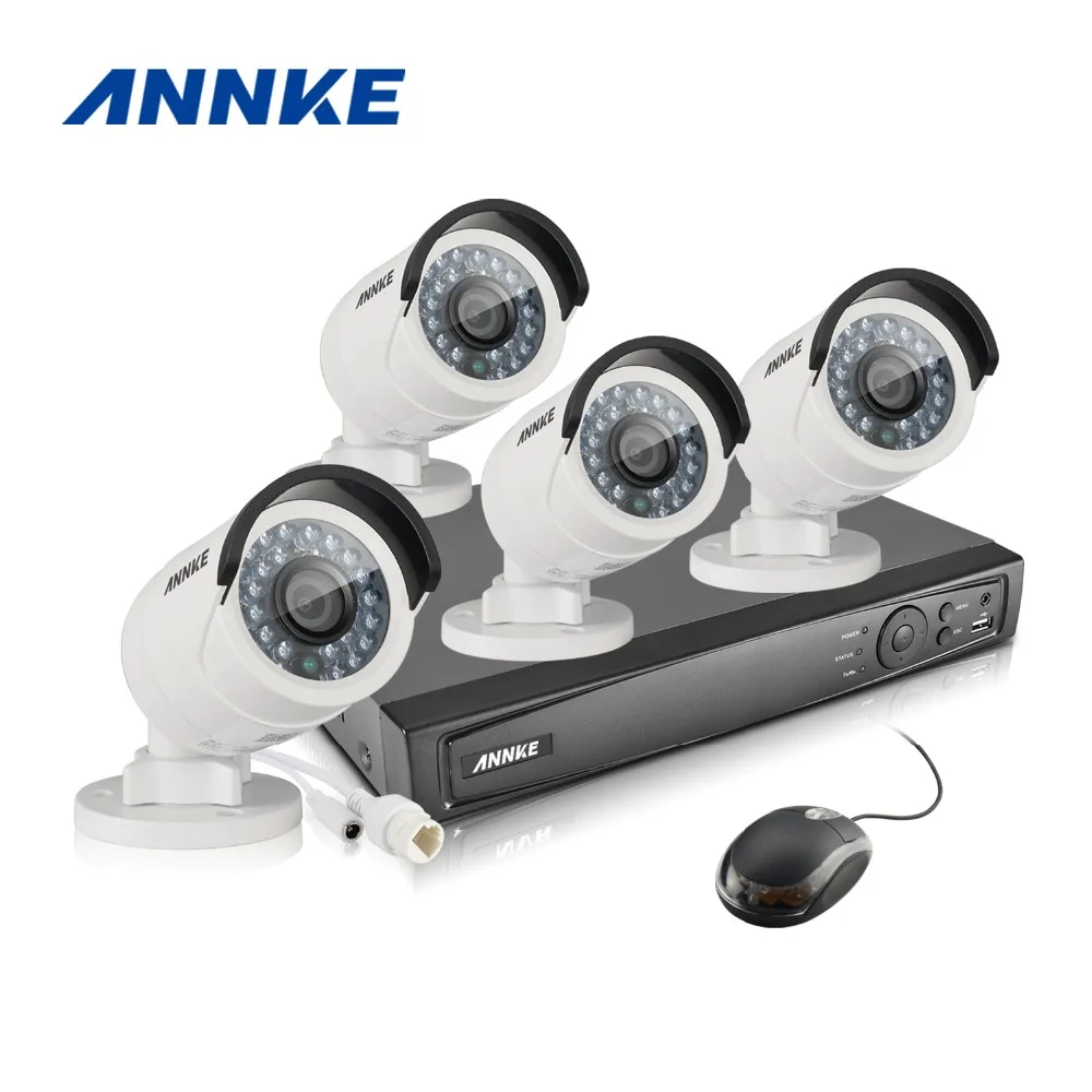 

ANNKE 8CH 1080P POE Network CCTV Security System 4PCS 2.0MP 1080P IP Cameras P2P Security PoE Surveillance NVR Kit