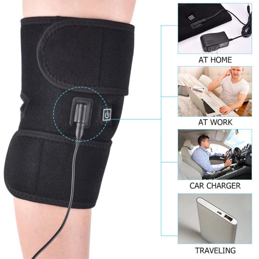

Sport Cotton Heated Knee Pad Braces Leg Supports Thermal Breathable Electric Heating Pad Therapeutic Arthritis Pain Relief