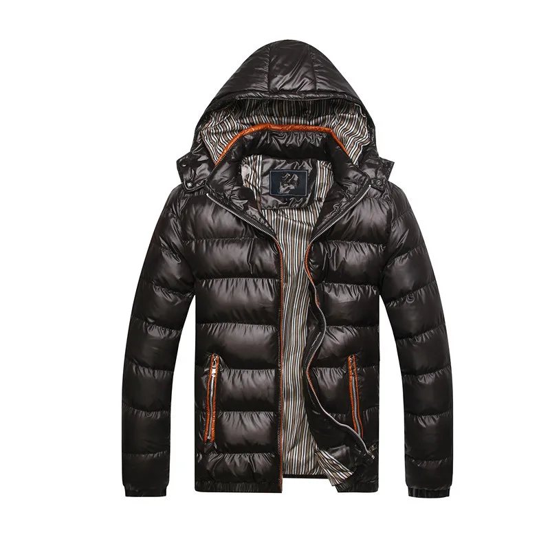 Зимняя куртка мужская с капюшоном пуховая хлопковая куртка Мужская s Зимняя теплая куртка-парка Hombre мужская куртка Канада пальто Северная парка брендовая одежда - Цвет: Black