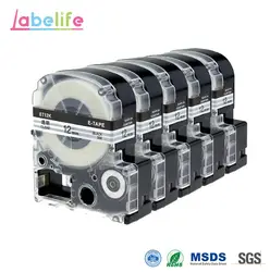 Labelife 5 шт. ST12K черный на s Совместимость Epson LabelWorks LC-4WBN9 для LW-300 LW-400 LW-500 LW-600P LW-700 принтер этикеток