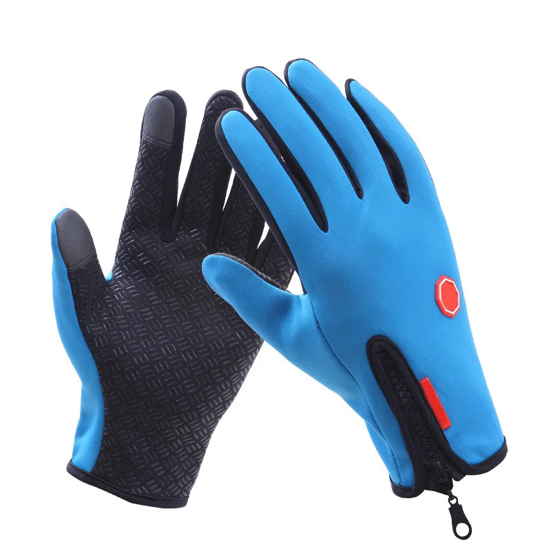 1 пара водонепроницаемых зимних теплых перчаток, мужские лыжные перчатки, перчатки для сноуборда, мотоциклетные Зимние перчатки для езды на мотоцикле с сенсорным экраном, зимние ветрозащитные перчатки - Цвет: Синий