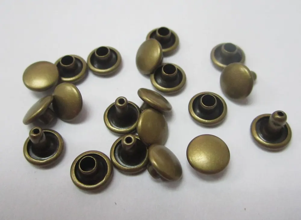1000pcs 7mm Double Cap Rivets Rivets Antic Brass Color Wholesale