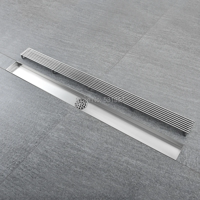 24 Inch Shower Drain with Slight Sea Grate Brushed 304 Stainless Steel Bathroom Floor Drain Shower Floor Drain Hair Strainer 24 Inch Shower Drain with Slight Sea Grate Brushed 304 Stainless Steel Bathroom Floor Drain Shower Floor Drain Hair Strainer