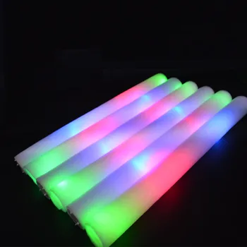 

Light-Up Foam Sticks LED Rally Rave Cheer Tube Soft Baton 16"