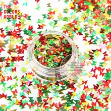 Рождественские-280 смешанные Блестки для ногтей цвета бабочки Форма 3,0 мм Размер Блестки для дизайна ногтей и DIY рождественские украшения