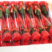 1 шт., мыло в форме гвоздики, декоративное мыло, лепестки цветов гвоздики, мыло для ванны, эфирное масло, мыло гвоздики, подарок на день Святого Валентина