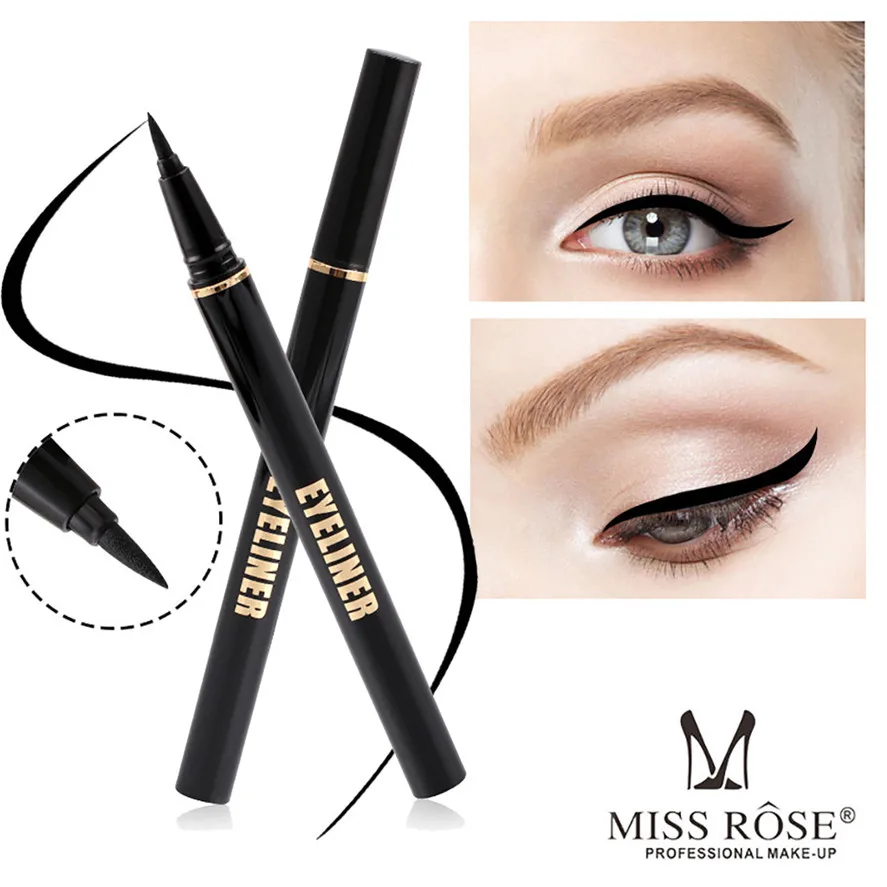 

New Liquid Eyeliner MISS ROSE 1PC Waterproof Liquid Eye Liner Pencil Pen Black Make Up Cosmetics Eyeliner Pen 0304#30