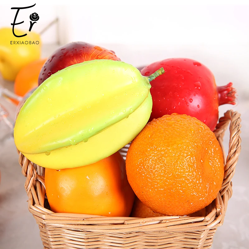 

Erxiaobao High Quality Artificial Fruits Pineapple Pitaya Plastic Fake Fruit Home Indoor Decor Party Kitchen Decoration Toys