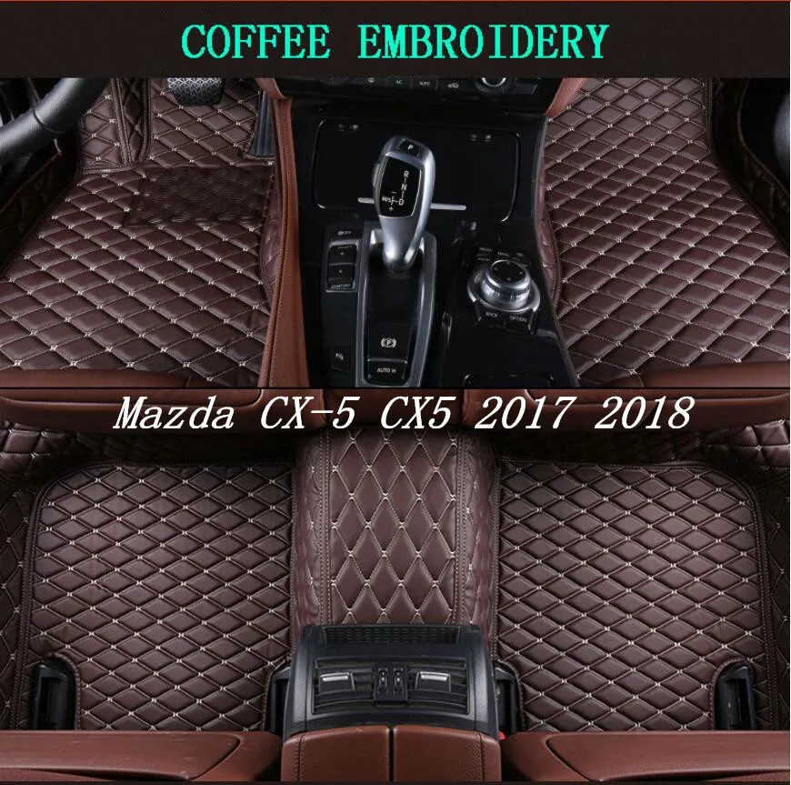 

JINGHANG Auto Floor Mats For Mazda CX-5 CX5 2017 2018 Foot Carpets Car Step High Quality Brand New Embroidery Leather Mats