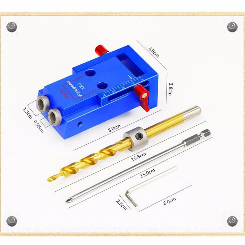 Мини Стиль карманное отверстие джиг комплект системы столярные+ Шаг сверло и аксессуары дерево работы набор инструментов