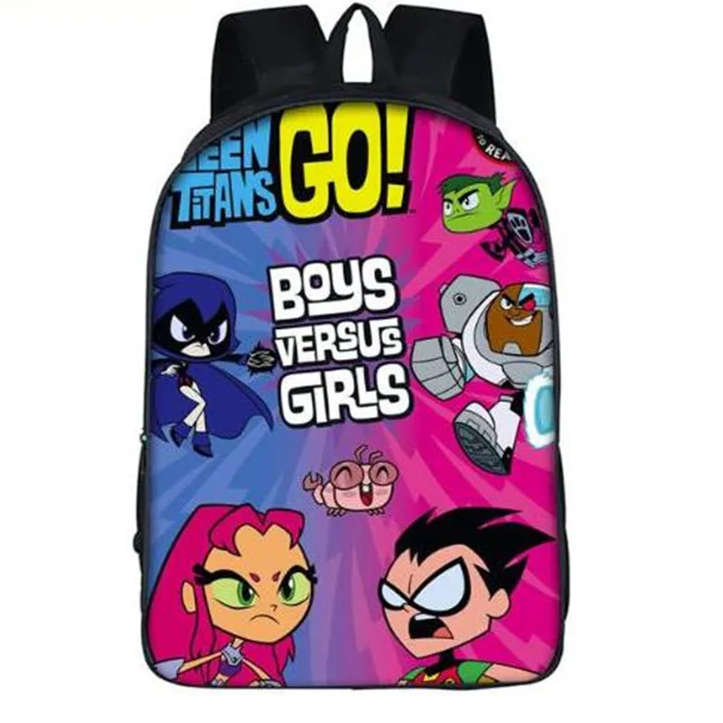 

16 inch Teen Titans Go Backpack Boys Girls School Bags School Backpack Bookbag Children Gift Customized