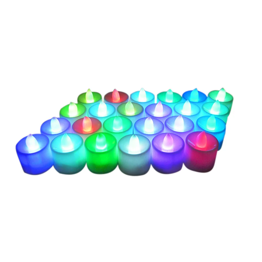 

24pcs Flameless LED Tea Light Candles Bright Flickering Battery Powered Fake Candles TSH Shop