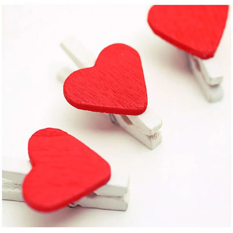 Hot Sales Wooden Crafts Photo Frame Clips Love Heart Albums clip Home