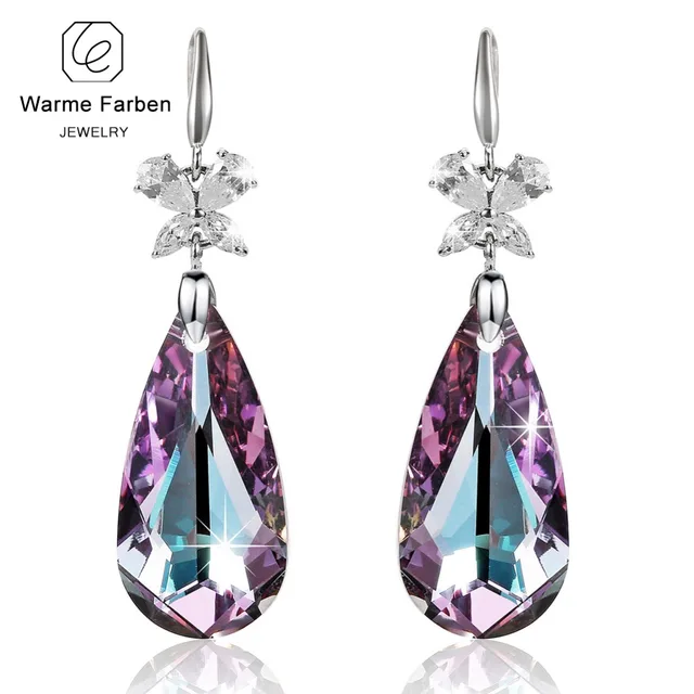 Warme Farben Crystal From Swarovski Earrings For Women Luxury Warme Farben Crystal From Swarovski Earrings For Women Luxury Amethyst Waterdrop Dangle Earring Party Drop