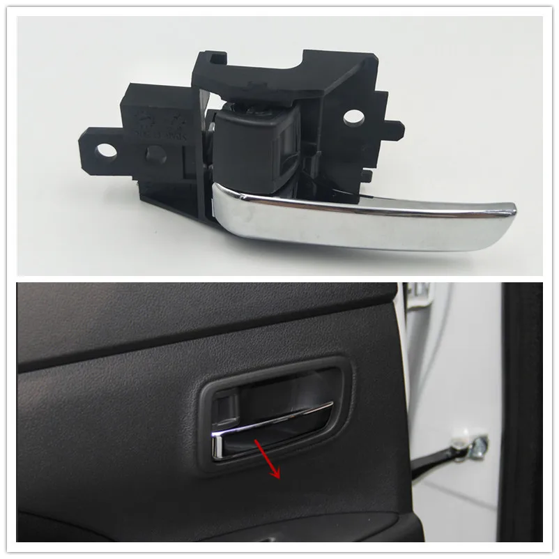 Cafoucs 4 Doors Chrome Inner Inside Door Handle For Mitsubishi Mirage
