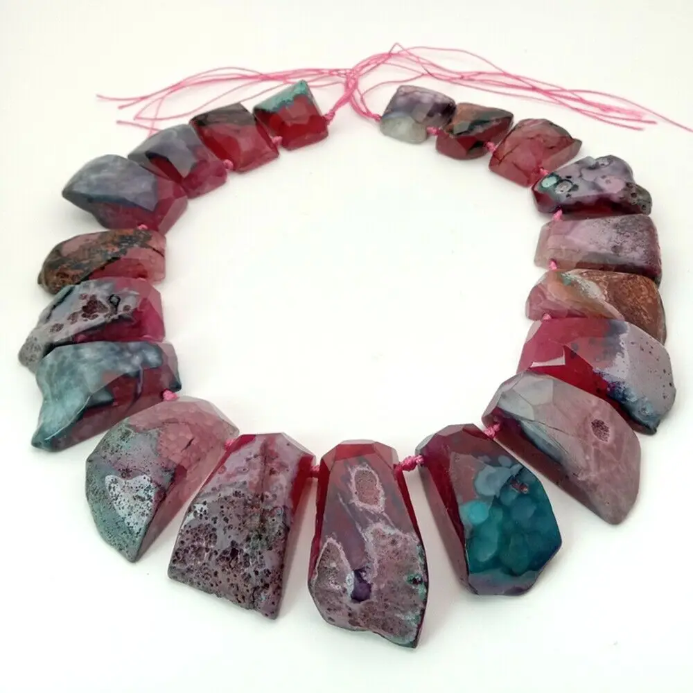 

fuchsia Stone Faceted Slab Nuggets Irregular Coated Gems Slice