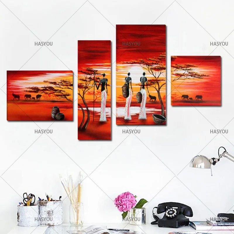 Unframed-4-Panels-Large-African-Landscape-Picture-Wall-Art-Handmade-Modern-Landscape-Oil-Painting-On-Canvas.jpg_640x640