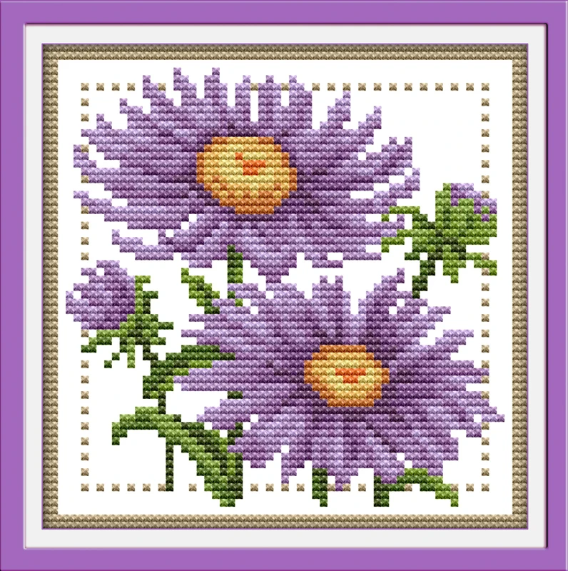 Cross Stitch DIY Arts Crafts Hand Needlework Kits 11CT Stamped DMC Embroidery for Beginners Pre-Printed Pattern-The Four Seasons Little Bear-Summer 20×20cm