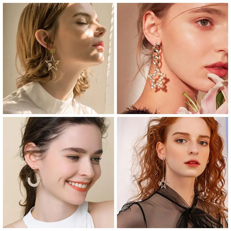 

Fashion Dainty Rhinestone Hollow Star Drop Earrings Luxury Shiny Crystal Zircon Tassel Earrings For Women Girl Wedding Jewelry