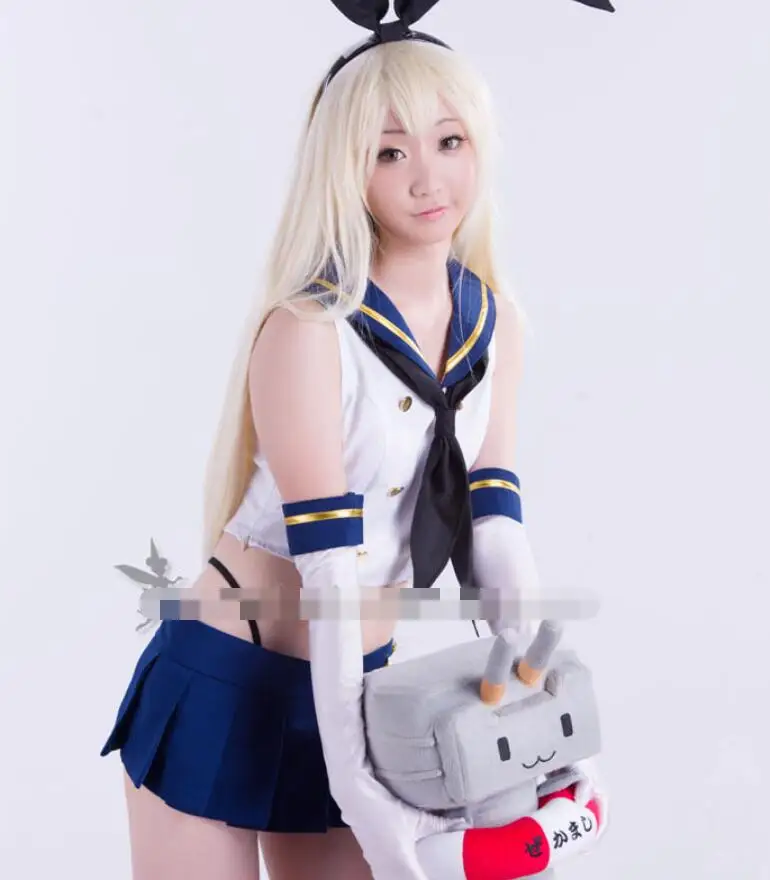 Аниме Kantai Коллекция косплей мультфильм Shimakaze Униформа Хэллоуин женщина Женский Косплей Костюм+ носки