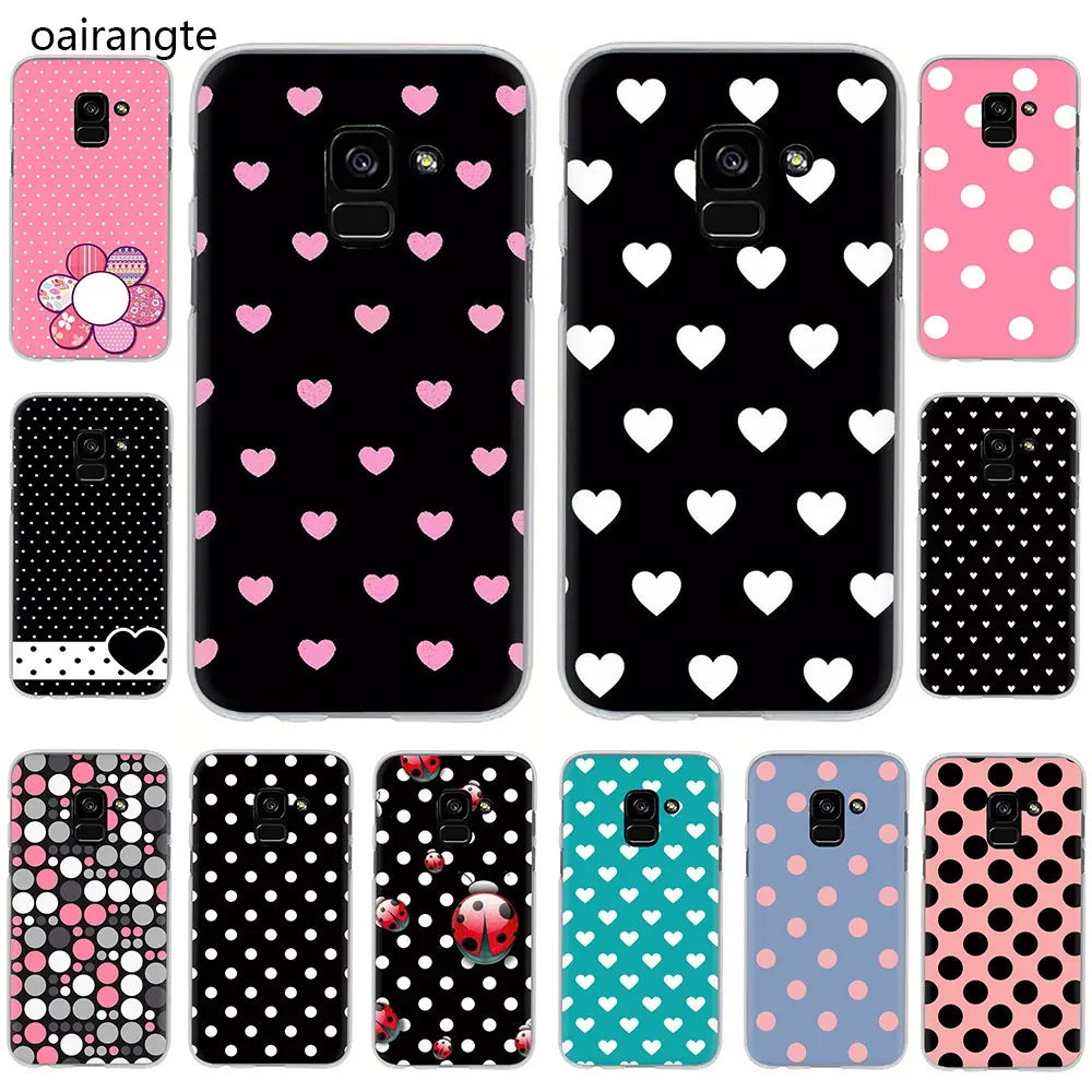 

Red Black Gold Polka dots Hard phone cover case for Samsung Galaxy A3 5 2017 A6 7 8 9 2018 A10 30 40 50 70