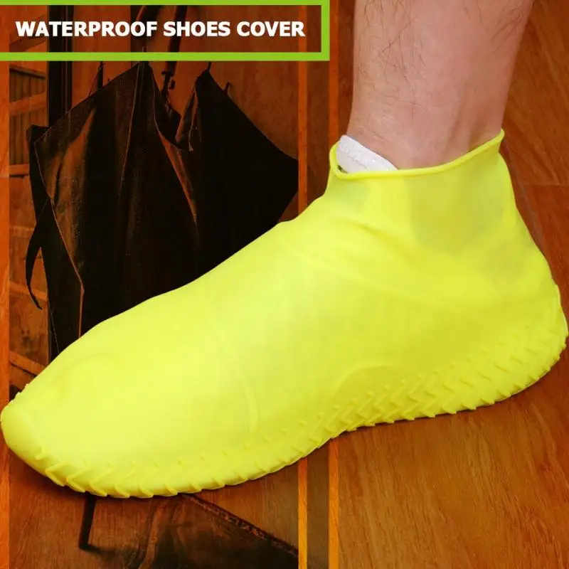 1 пара многоразовых водонепроницаемых чехлов для обуви, силиконовые Нескользящие мужские резиновые сапоги, защита для обуви для дома и улицы, Прямая поставка