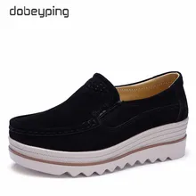 dobeyping New Spring Autumn Shoes Woman Leather Suede Women Shoes Slip On Women's Loafers Moccasins Female Shoe Flat Platform eofk brand autumn women loafers moccasin homme casual suede leather shoes moccasins slip on woman shoes mocasines