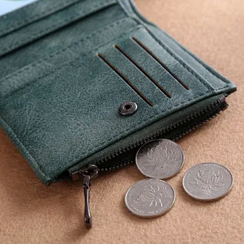 

Women Short Wallet PU Leather Cards Holder Swan Embroidery Coin Pocket Zipper Casual Purse New