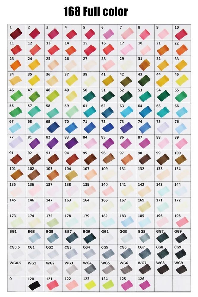 CHENYU 168 цветов художественные Маркеры Ручка на спиртовой основе двойная головка эскизные маркеры Кисть ручка для рисования манга дизайн за рубежом склад - Цвет: 168 Colors