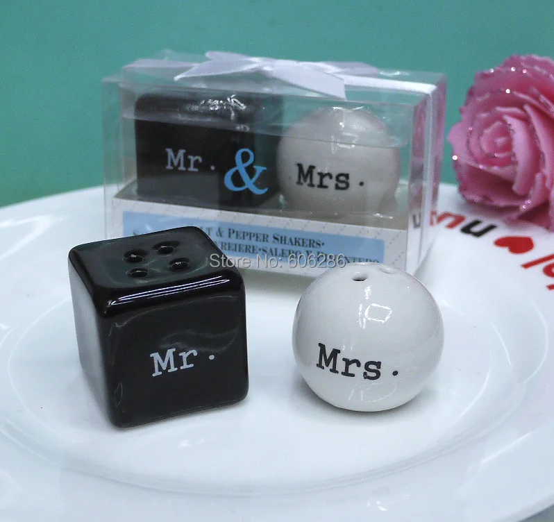 100pcs(50sets)/lot wedding giveaways of "Mr. & Mrs." Ceramic Mr Mrs