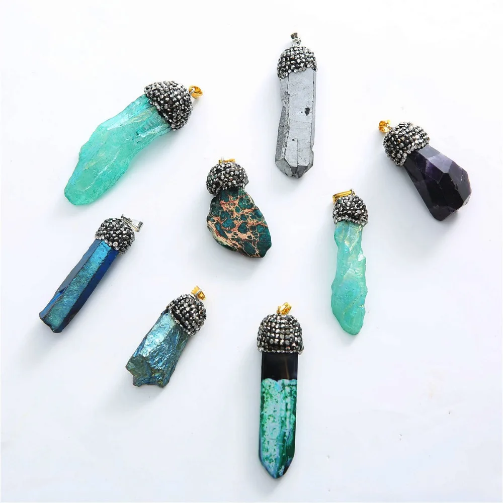 

Natural Stone pendant charm mideast charm pendant moonlight women men hanger chocker charm blue ocean pendant