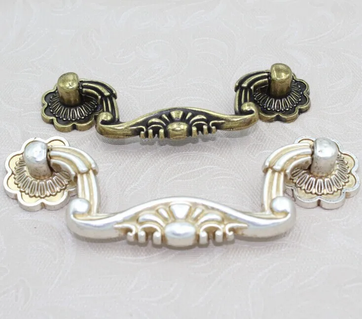 

Hole Space 96mm Shaky handles Antique Silver Drawer Pulls Bronze Zinc Alloy Dresser Wardrobe Handles Pulls JS92