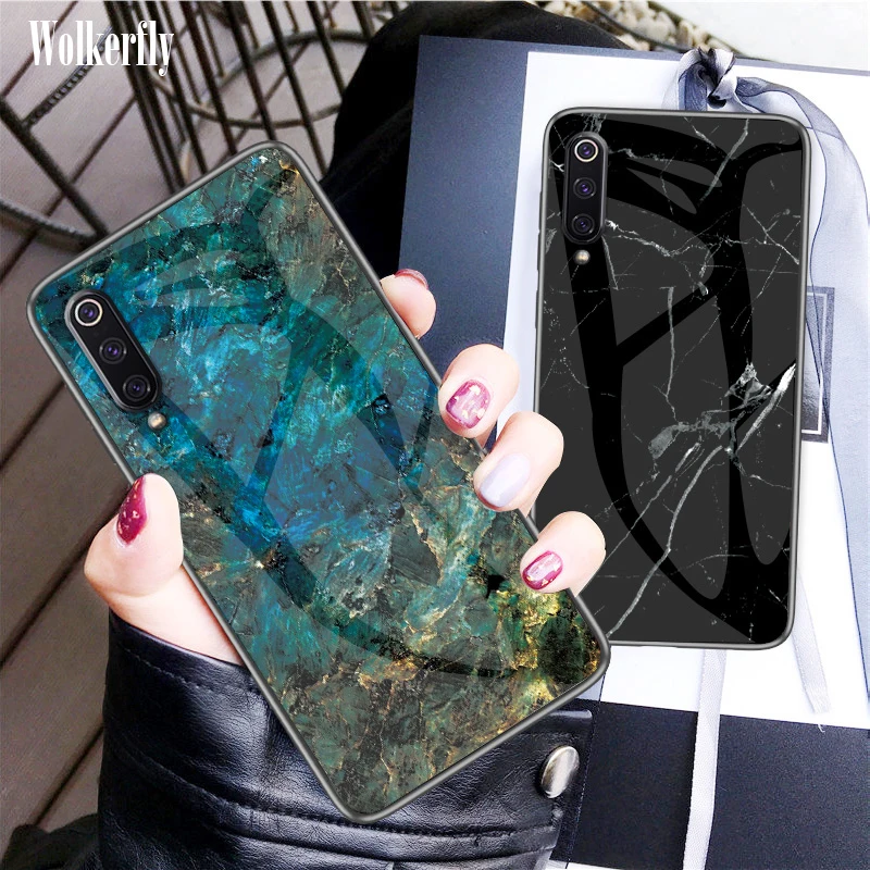 Tempered Glass Case For Xiaomi Mi 9 SE Mi 8 Lite A1 A2 Max 3 Mix 3 6X Cover On Redmi Note 7 5 6 Pro 4X 6A 5 Plus S2 Marble Cover