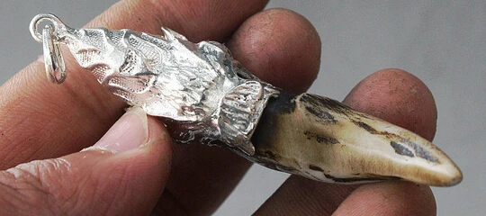 Wan bronze заводские магазины Тибет серебро народный миао резьба голова тигра дикий
