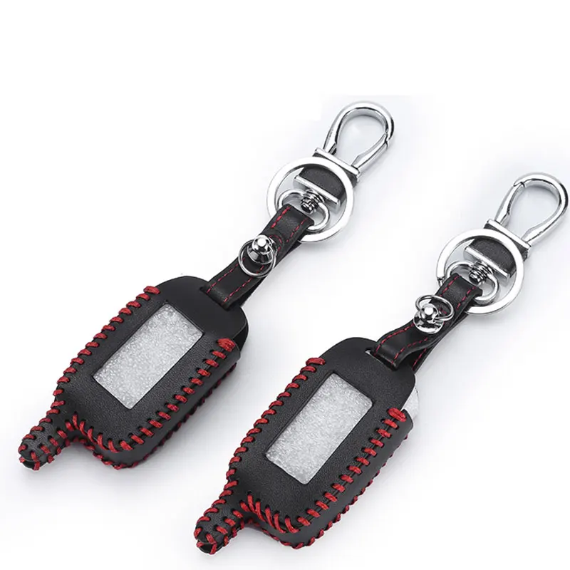 

Genuine Leather Key Case for Starline A93 a92 A6 A9 A8 Two Way Car Alarm LCD Remote Controller keychain Cover