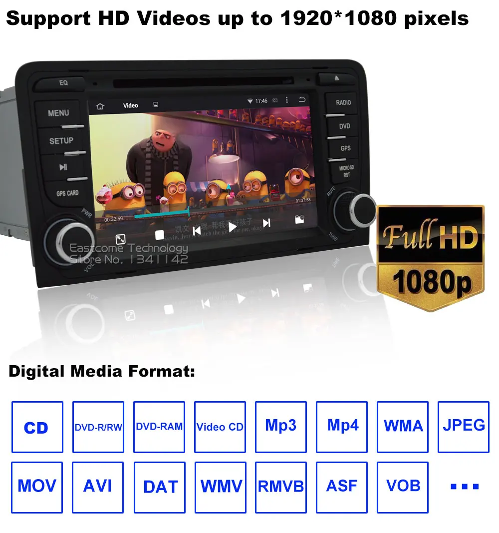 Discount Pure Android 6.01 Car DVD For AUDI A3 2003 2004 2005 206 2007 2008 2009 2010 2011 R3 RS3 With Octa core GPS Radio Backup Camera 21
