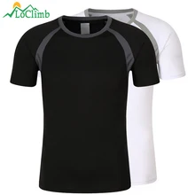 LoClimb, унисекс, уличная походная футболка для кемпинга, для мужчин и женщин, летняя дышащая быстросохнущая футболка, уличная спортивная футболка для треккинга, AM263