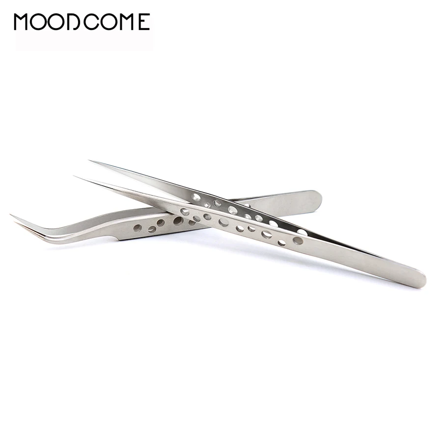 

Eyelash Extension Tweezers for Individual Volume Lashes 2 PCS Straight and Curved Professional Tweezers Lash Extension Supplies
