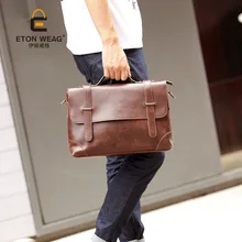 New PU leather briefcase portfolio quality men shoulder bag waxy leather laptop bag brands handbags tote bags man