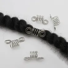 10 шт. античные серебряные волосы оплетка дредлок бусины манжеты зажимы оплетка спираль около 10,5 мм внутренний диаметр