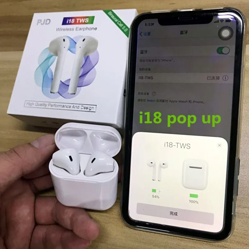 

Original i18 tws Pop Up Window Earphones Bluetooth 5.0 Headphone Touch Control Bluetooth Automatic Pairing Earbuds VS i10 i12